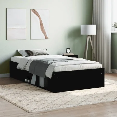 Schwarzer Bettrahmen 100x200 cm von , Betten und Lattenroste - Ref: Foro24-3203832, Preis: 120,96 €, Rabatt: %