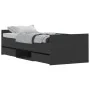 Bed frame with black headboard and footboard 75x190 cm by , Beds and slatted bases - Ref: Foro24-3203818, Price: 134,94 €, Di...