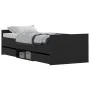 Bed frame with black headboard and footboard 75x190 cm by , Beds and slatted bases - Ref: Foro24-3203818, Price: 134,94 €, Di...