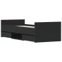 Bed frame with black headboard and footboard 75x190 cm by , Beds and slatted bases - Ref: Foro24-3203818, Price: 134,94 €, Di...