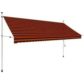 Orange and brown retractable manual awning 350 cm by vidaXL, Awnings - Ref: Foro24-145839, Price: 89,10 €, Discount: %