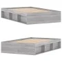 Grauer Sonoma-Bettrahmen 120x200 cm von vidaXL, Betten und Lattenroste - Ref: Foro24-3203857, Preis: 198,98 €, Rabatt: %