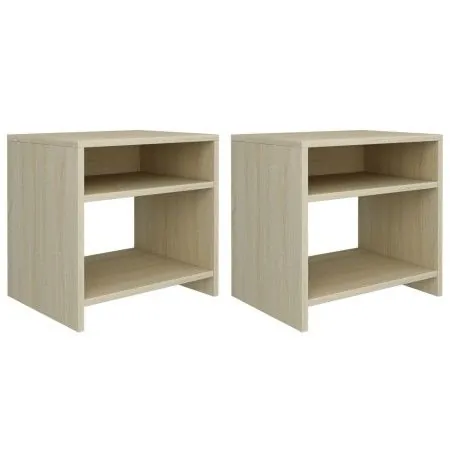 Mesitas de noche 2 uds contrachapado roble sonoma 40x30x39 cm de vidaXL, Mesitas de noche - Ref: Foro24-800016, Precio: 45,11...