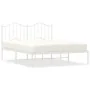 Estructura de cama de metal con cabecero blanca 135x190 cm de vidaXL, Camas y somieres - Ref: Foro24-373837, Precio: 94,68 €,...