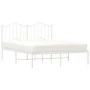 Estructura de cama de metal con cabecero blanca 135x190 cm de vidaXL, Camas y somieres - Ref: Foro24-373837, Precio: 94,68 €,...