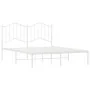 Estructura de cama de metal con cabecero blanca 135x190 cm de vidaXL, Camas y somieres - Ref: Foro24-373837, Precio: 94,68 €,...