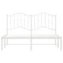 Estructura de cama de metal con cabecero blanca 135x190 cm de vidaXL, Camas y somieres - Ref: Foro24-373837, Precio: 94,68 €,...