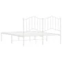 Estructura de cama de metal con cabecero blanca 135x190 cm de vidaXL, Camas y somieres - Ref: Foro24-373837, Precio: 94,68 €,...