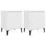 Bedside tables with white metal legs 40x30x50 cm by vidaXL, Nightstands - Ref: Foro24-805834, Price: 50,94 €, Discount: %