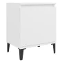 Mesitas de noche con patas de metal blanco 40x30x50 cm de vidaXL, Mesitas de noche - Ref: Foro24-805834, Precio: 50,94 €, Des...