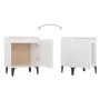 Mesitas de noche con patas de metal blanco 40x30x50 cm de vidaXL, Mesitas de noche - Ref: Foro24-805834, Precio: 50,94 €, Des...