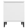 Mesitas de noche con patas de metal blanco 40x30x50 cm de vidaXL, Mesitas de noche - Ref: Foro24-805834, Precio: 50,94 €, Des...