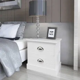 French bedside table 2 pieces white by vidaXL, Nightstands - Ref: Foro24-242887, Price: 82,56 €, Discount: %