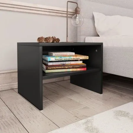 Schwarzer Nachttisch aus Sperrholz, 40 x 30 x 30 cm von vidaXL, Nachttische - Ref: Foro24-800065, Preis: 26,22 €, Rabatt: %