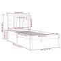 Solid wood bed frame 90x190 cm by vidaXL, Beds and slatted bases - Ref: Foro24-3105370, Price: 80,04 €, Discount: %