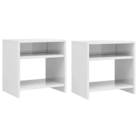 Bedside tables 2 units plywood white 40x30x40 cm by vidaXL, Nightstands - Ref: Foro24-800022, Price: 45,45 €, Discount: %