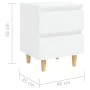 Mesitas de noche 2 uds patas madera maciza blanco 40x35x50 cm de vidaXL, Mesitas de noche - Ref: Foro24-805852, Precio: 72,99...