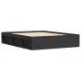 Estructura de cama negra 150x200 cm de vidaXL, Camas y somieres - Ref: Foro24-3203867, Precio: 143,87 €, Descuento: %