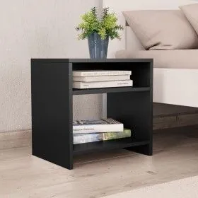 Mesita de noche madera contrachapada negro 40x30x40 cm de vidaXL, Mesitas de noche - Ref: Foro24-800011, Precio: 31,11 €, Des...