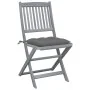 Klappbare Gartenstühle, 4 Stück, Kissen aus massivem Akazienholz von vidaXL, Gartenstühle - Ref: Foro24-3064579, Preis: 203,0...