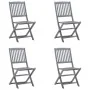 Klappbare Gartenstühle, 4 Stück, Kissen aus massivem Akazienholz von vidaXL, Gartenstühle - Ref: Foro24-3064579, Preis: 203,0...