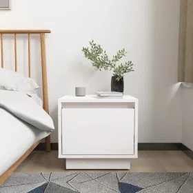 Nachttisch aus massivem weißem Kiefernholz, 35 x 34 x 32 cm von vidaXL, Nachttische - Ref: Foro24-813397, Preis: 46,50 €, Rab...