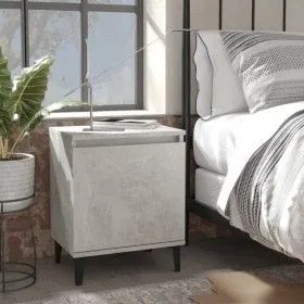 Bedside tables with gray concrete metal legs 40x30x50 cm by vidaXL, Nightstands - Ref: Foro24-805842, Price: 56,56 €, Discoun...