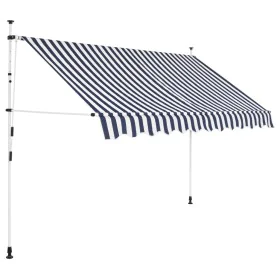 Blau-weiß gestreifte manuell einziehbare Markise 300 cm von vidaXL, Markisen - Ref: Foro24-43222, Preis: 78,60 €, Rabatt: %