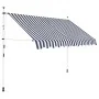 Blue and white striped manual retractable awning 300 cm by vidaXL, Awnings - Ref: Foro24-43222, Price: 78,60 €, Discount: %