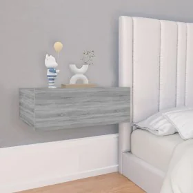 Schwebender Nachttisch aus grauem Sperrholz, 40 x 30 x 15 cm von vidaXL, Nachttische - Ref: Foro24-815284, Preis: 26,09 €, Ra...