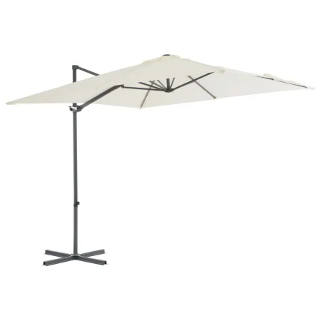 Cantilever parasol with steel pole 250x250 cm sand by vidaXL, Umbrellas - Ref: Foro24-44624, Price: 106,54 €, Discount: %