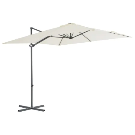 Sombrilla voladiza con poste de acero 250x250 cm arena de vidaXL, Sombrillas - Ref: Foro24-44624, Precio: 104,94 €, Descuento: %
