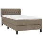 Box spring bed with taupe gray fabric mattress 100x200 cm by , Beds and slatted bases - Ref: Foro24-3126465, Price: 347,57 €,...