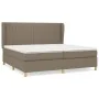 Box spring bed with taupe gray fabric mattress 200x200 cm by , Beds and slatted bases - Ref: Foro24-3128713, Price: 719,10 €,...