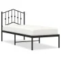 Bed frame with black metal headboard 75x190 cm by , Beds and slatted bases - Ref: Foro24-373779, Price: 70,12 €, Discount: %