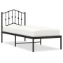 Estructura de cama con cabecero metal negro 75x190 cm de , Camas y somieres - Ref: Foro24-373779, Precio: 70,12 €, Descuento: %