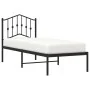 Bed frame with black metal headboard 75x190 cm by , Beds and slatted bases - Ref: Foro24-373779, Price: 70,12 €, Discount: %