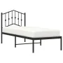 Estructura de cama con cabecero metal negro 75x190 cm de , Camas y somieres - Ref: Foro24-373779, Precio: 70,12 €, Descuento: %