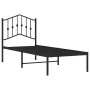 Estructura de cama con cabecero metal negro 75x190 cm de , Camas y somieres - Ref: Foro24-373779, Precio: 70,12 €, Descuento: %