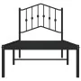 Bed frame with black metal headboard 75x190 cm by , Beds and slatted bases - Ref: Foro24-373779, Price: 70,12 €, Discount: %