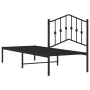 Estructura de cama con cabecero metal negro 75x190 cm de , Camas y somieres - Ref: Foro24-373779, Precio: 70,12 €, Descuento: %