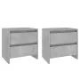 Bedside tables 2 units engineered wood gray concrete by vidaXL, Nightstands - Ref: Foro24-809854, Price: 71,69 €, Discount: %