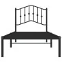 Bed frame with black metal headboard 90x190 cm by , Beds and slatted bases - Ref: Foro24-373781, Price: 69,31 €, Discount: %