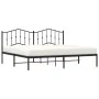 Estructura de cama con cabecero metal negro 193x203 cm de , Camas y somieres - Ref: Foro24-373795, Precio: 101,16 €, Descuent...