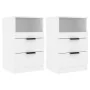 Bedside tables 2 units plywood white color by vidaXL, Nightstands - Ref: Foro24-811233, Price: 100,35 €, Discount: %