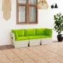 Sofá de palets de jardín 3 plazas con cojines madera de abeto by vidaXL, Garden sets - Ref: Foro24-3063407, Price: 240,00 €, ...
