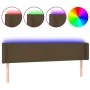 Dark brown fabric headboard with LED 203x16x78/88 cm by , Headboards and footboards - Ref: Foro24-3122981, Price: 73,81 €, Di...