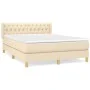 Box spring bed with cream fabric mattress 140x190 cm by , Beds and slatted bases - Ref: Foro24-3130510, Price: 430,76 €, Disc...