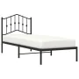 Bed frame with black metal headboard 90x200 cm by , Beds and slatted bases - Ref: Foro24-373782, Price: 67,02 €, Discount: %