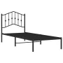 Bed frame with black metal headboard 90x200 cm by , Beds and slatted bases - Ref: Foro24-373782, Price: 67,02 €, Discount: %